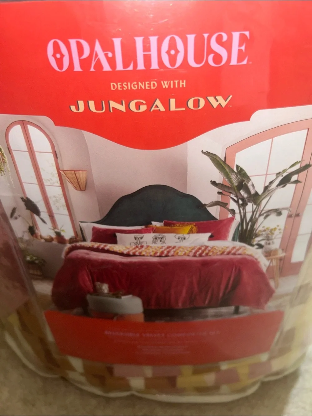 Opalhouse Jungalow King Velvet Comforter Set, Berry